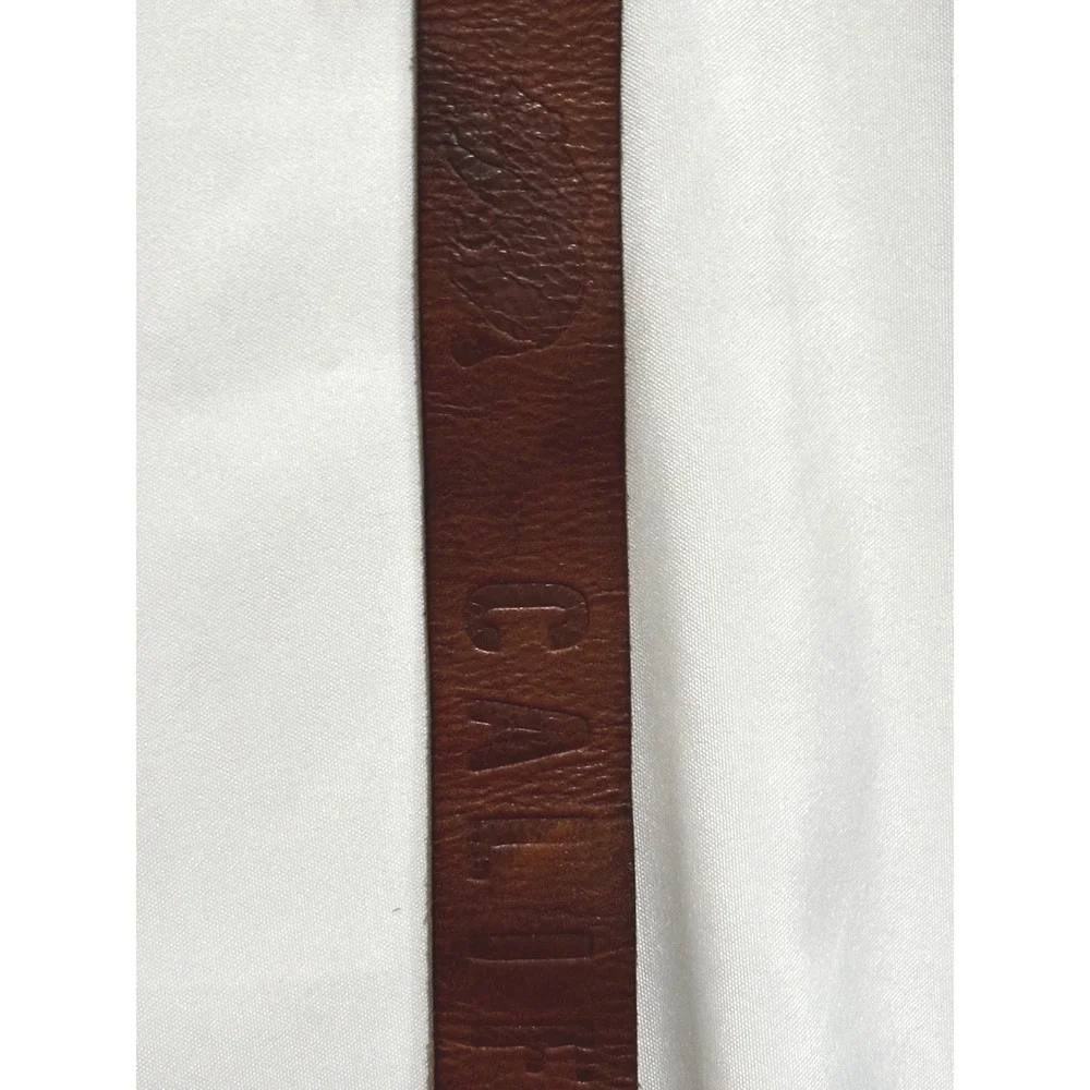 Y2K Hollister California Brown Leather Belt Mens Sz 32 Embossed Logo Distressed